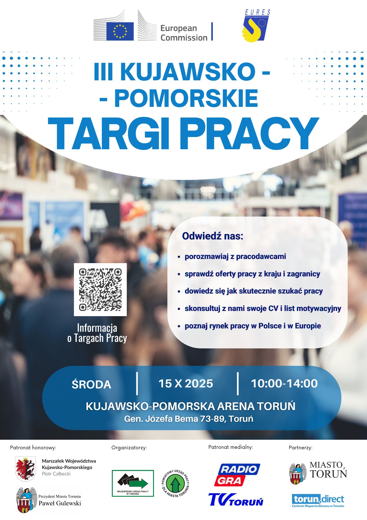 Zdjęcie artykułu Zapraszamy na III Kujawsko-Pomorskie Targi Pracy w Toruniu.